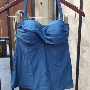 J crew teal tankini top